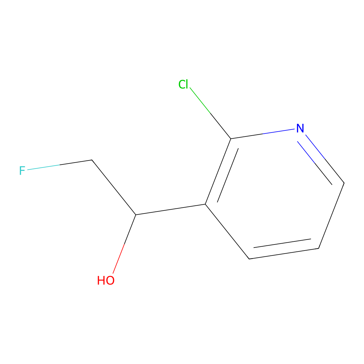 1-(2-Chloropyridin-3-yl)-2-fluoroethan-1-ol molecular structure, CAS 2228839-09-4