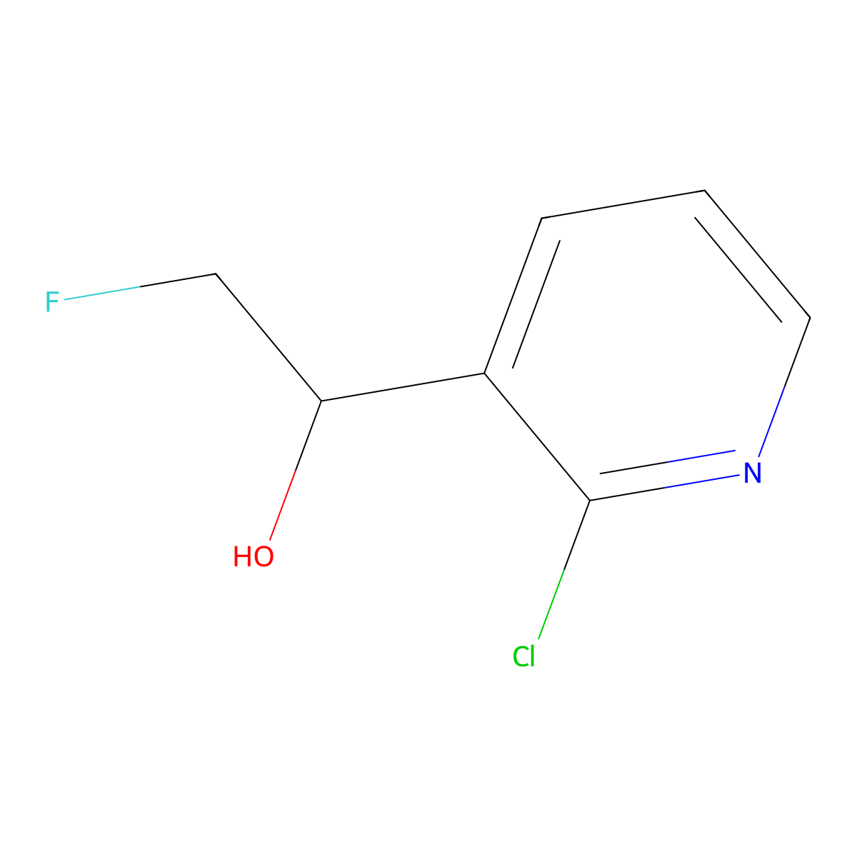 1-(2-Chloropyridin-3-yl)-2-fluoroethan-1-ol molecular structure, CAS 2228839-09-4