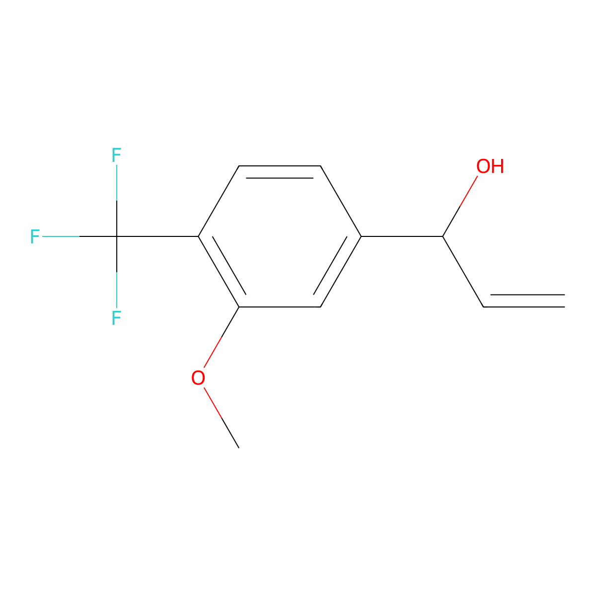 1-[3-Methoxy-4-(trifluoromethyl)phenyl]prop-2-en-1-ol molecular structure, CAS 2228839-61-8