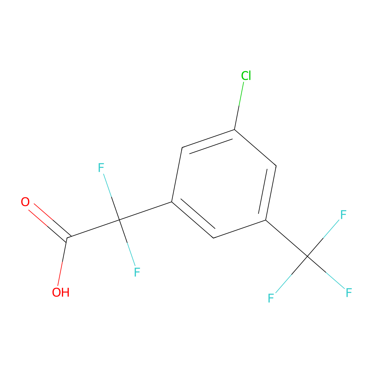 2-[3-Chloro-5-(trifluoromethyl)phenyl]-2,2-difluoroacetic acid molecular structure, CAS 2228841-18-5