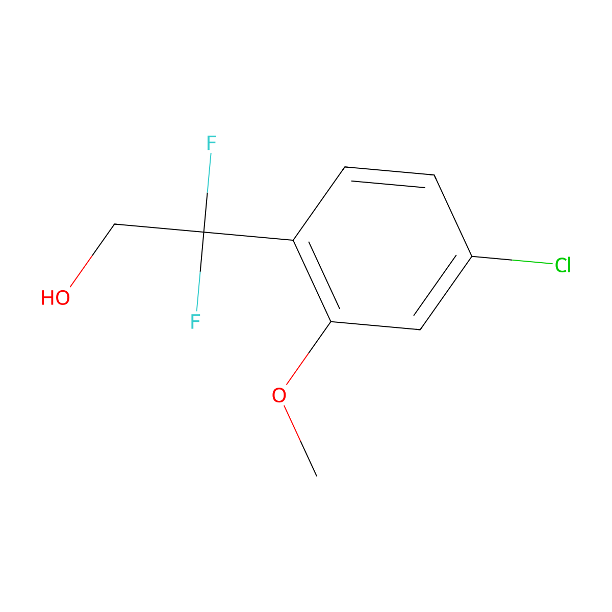 2-(4-Chloro-2-methoxyphenyl)-2,2-difluoroethan-1-ol molecular structure, CAS 2228841-87-8