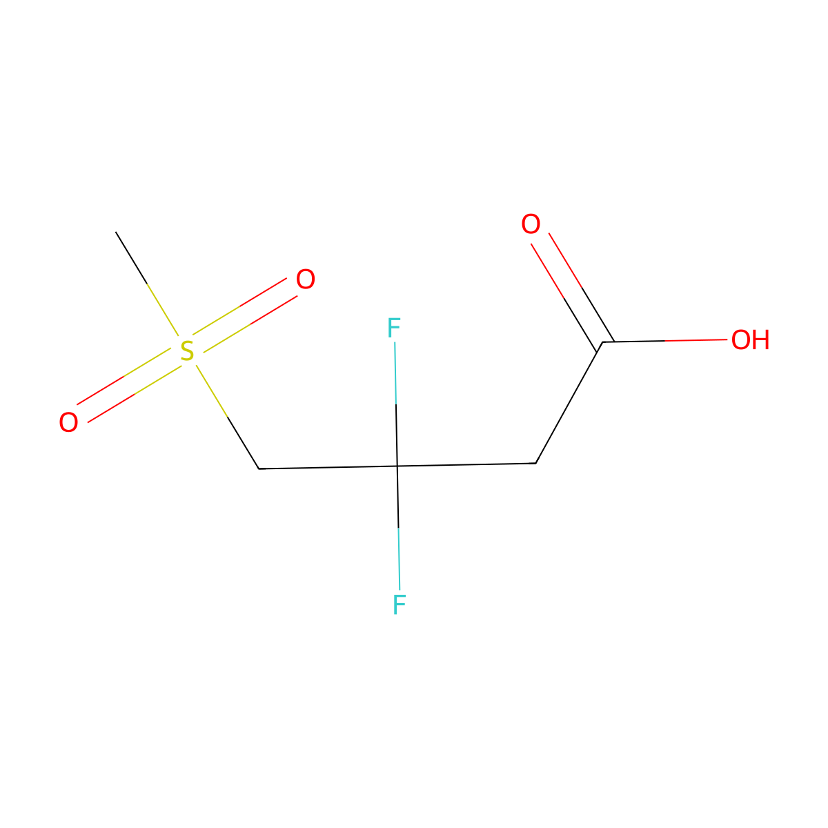 3,3-Difluoro-4-methanesulfonylbutanoic acid molecular structure, CAS 2228845-63-2