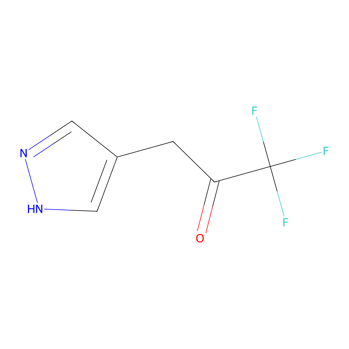 1,1,1-trifluoro-3-(1H-pyrazol-4-yl)propan-2-one molecular structure, CAS 2228845-79-0