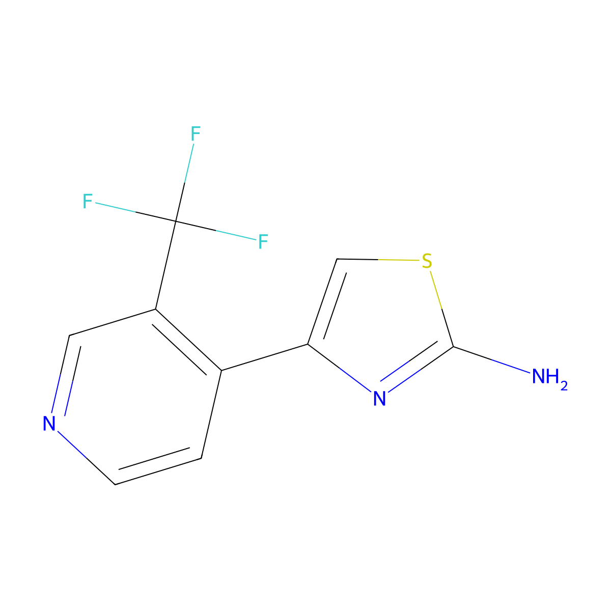 4-[3-(Trifluoromethyl)pyridin-4-yl]-1,3-thiazol-2-amine molecular structure, CAS 2228846-62-4