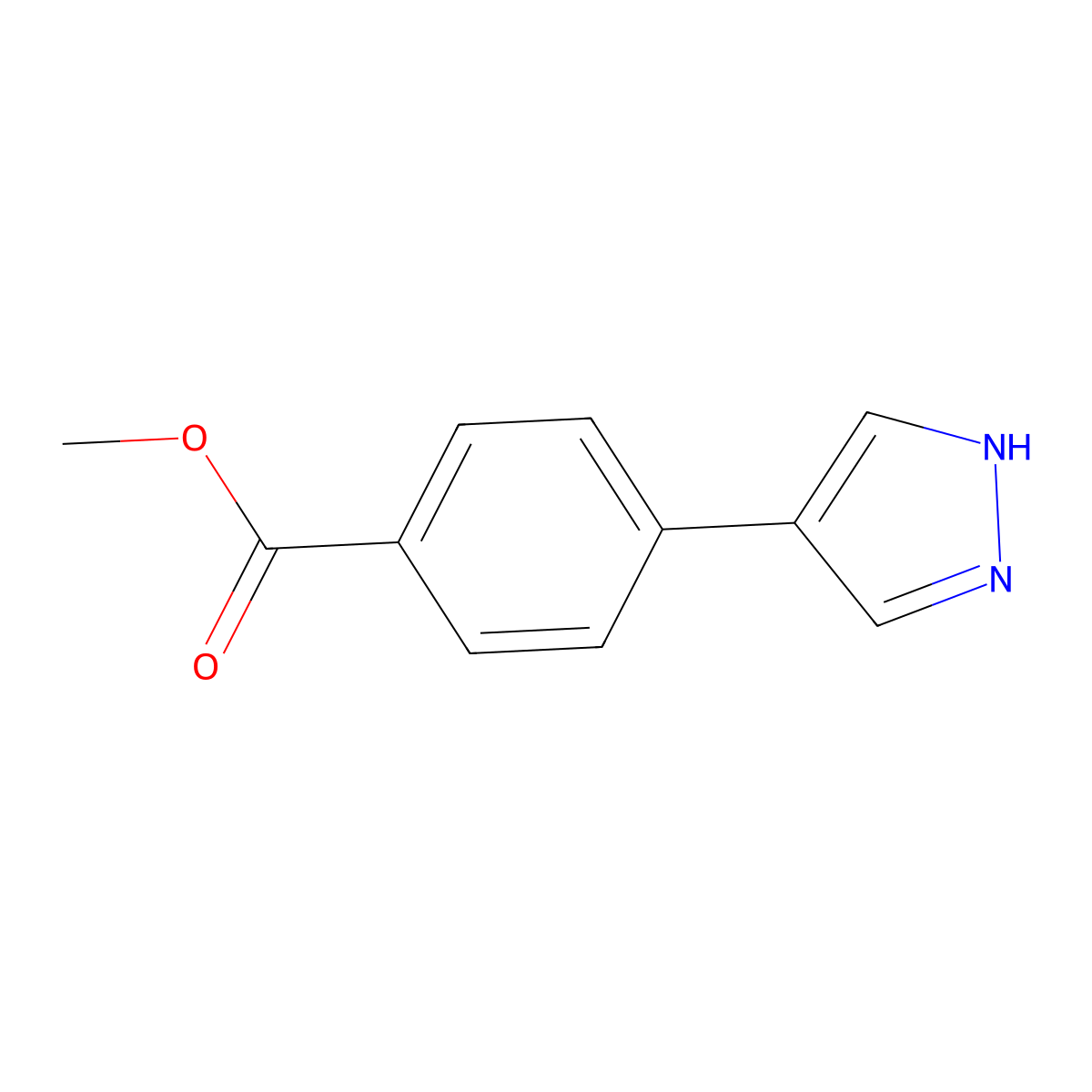 Methyl 4-(1H-pyrazol-4-yl)benzoate molecular structure, CAS 2228854-35-9
