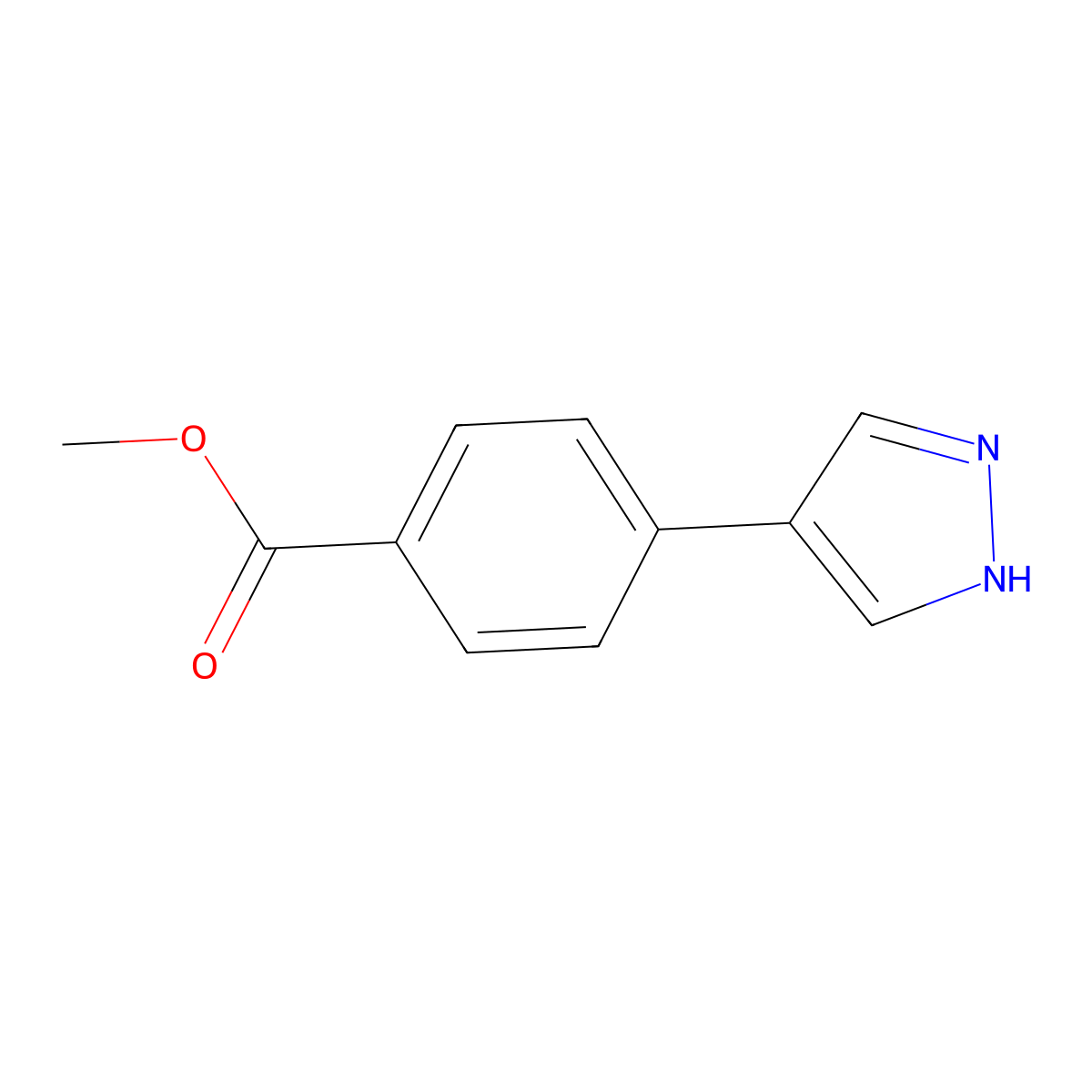 Methyl 4-(1H-pyrazol-4-yl)benzoate molecular structure, CAS 2228854-35-9