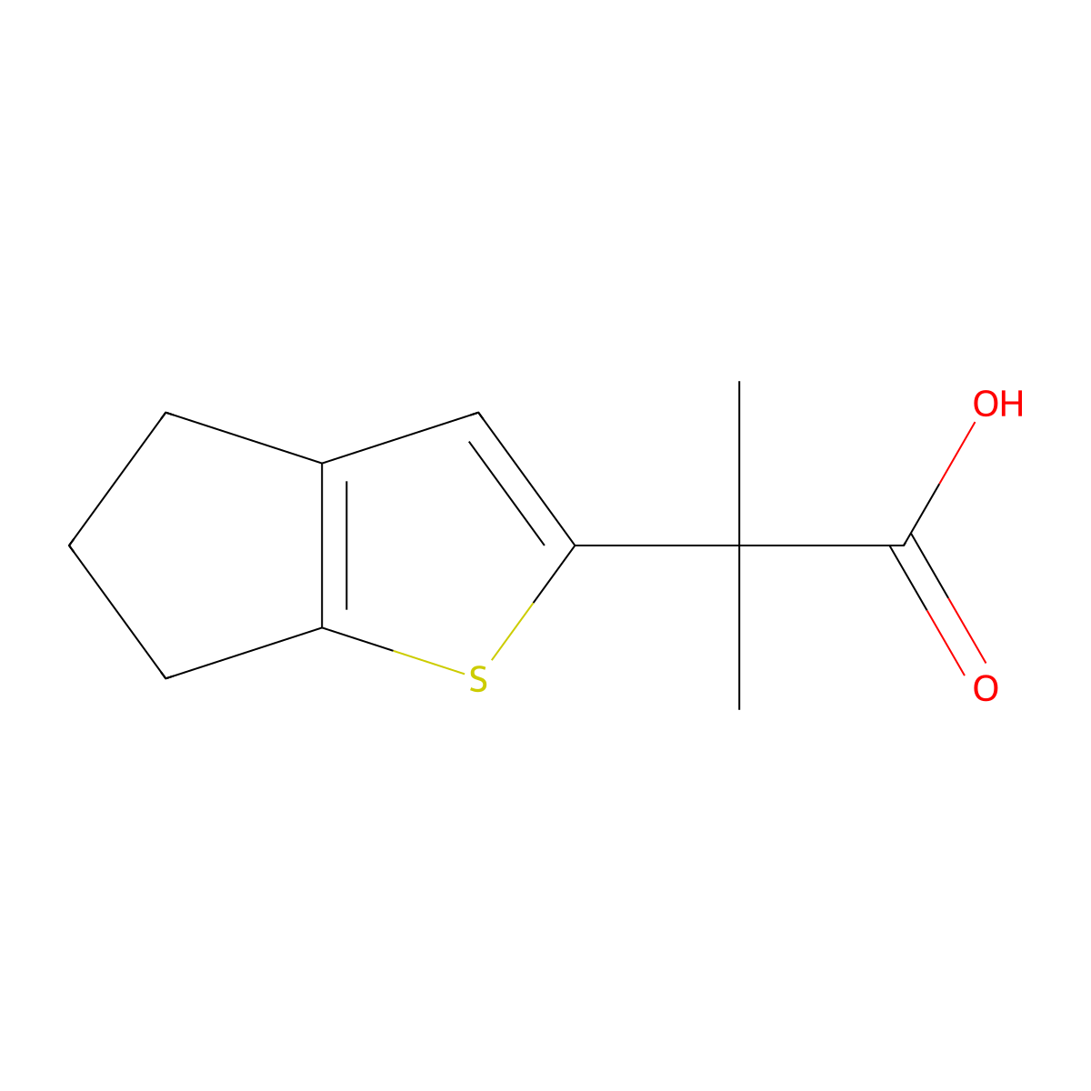 2-{4H,5H,6H-cyclopenta[b]thiophen-2-yl}-2-methylpropanoic acid molecular structure, CAS 2228854-80-4
