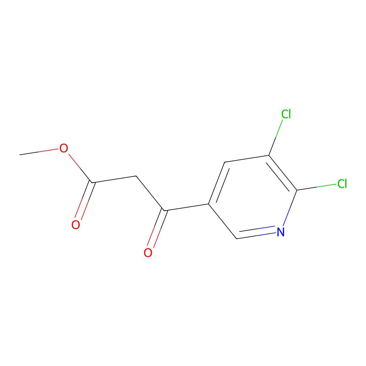 Methyl 3-(5,6-dichloropyridin-3-yl)-3-oxopropanoate molecular structure, CAS 2228857-03-0