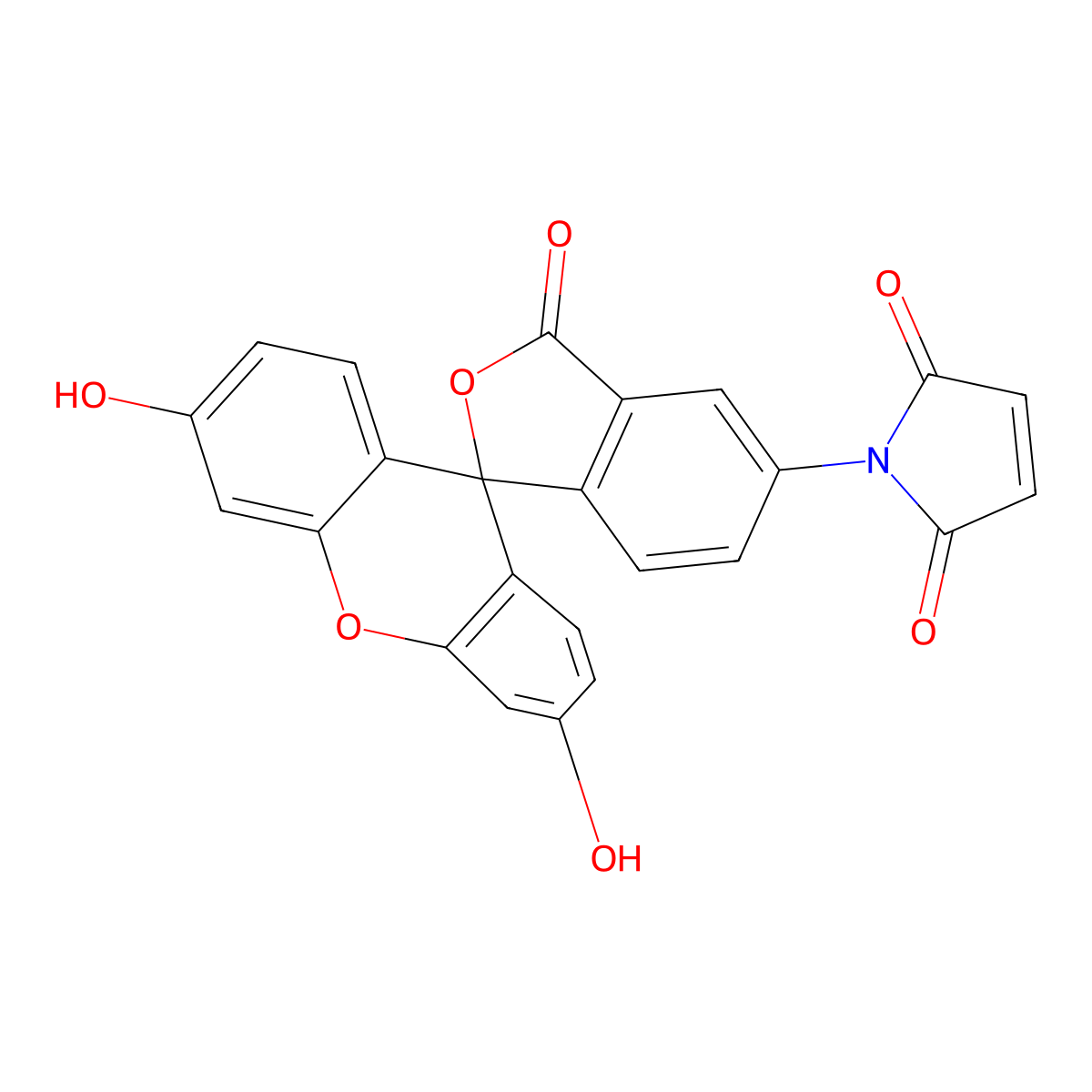 Fluorescein 5-maleimide molecular structure, CAS 2228857-33-6