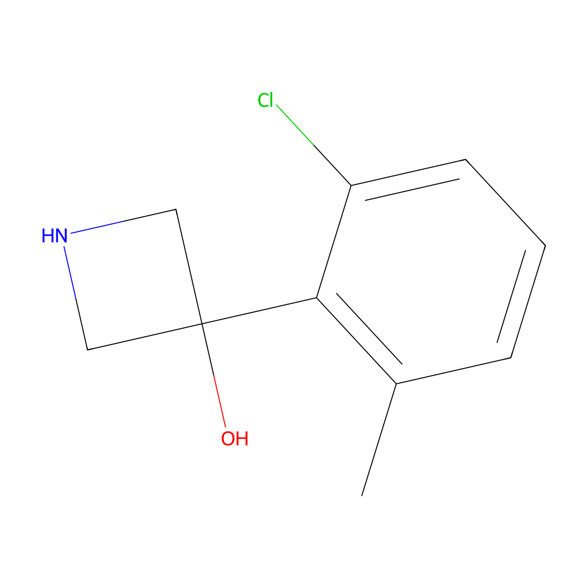 3-(2-Chloro-6-methylphenyl)azetidin-3-ol molecular structure, CAS 2228860-35-1