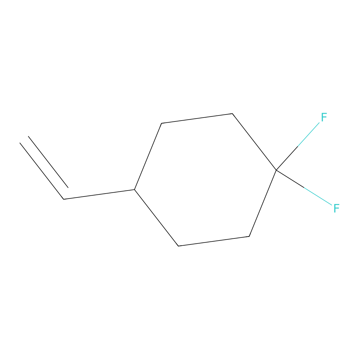 4-Ethenyl-1,1-difluorocyclohexane molecular structure, CAS 2228860-37-3