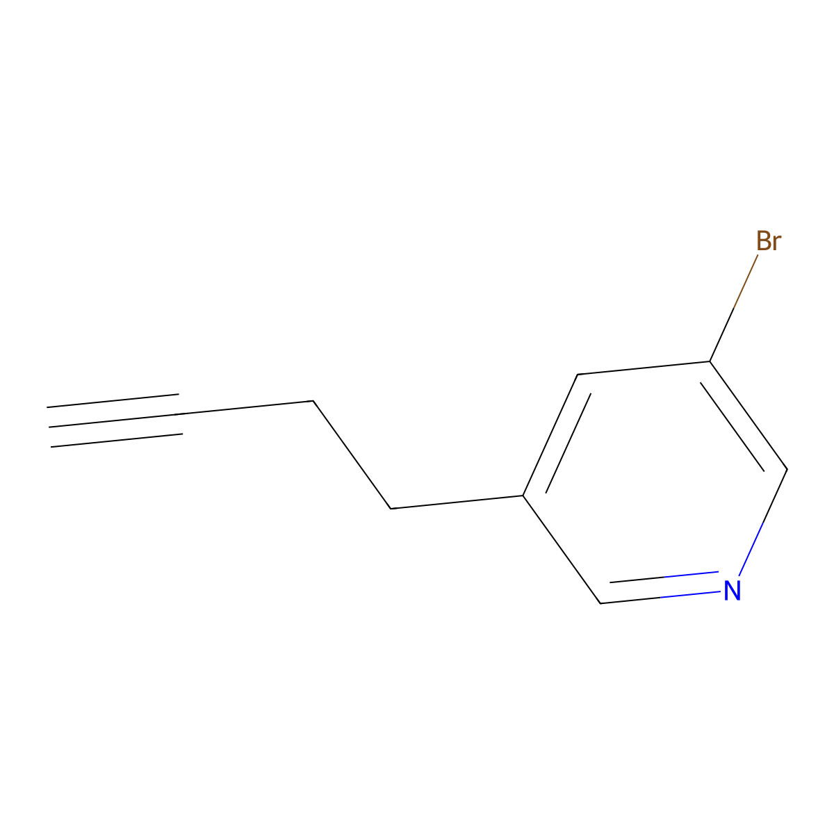 3-Bromo-5-(but-3-yn-1-yl)pyridine molecular structure, CAS 2228860-62-4