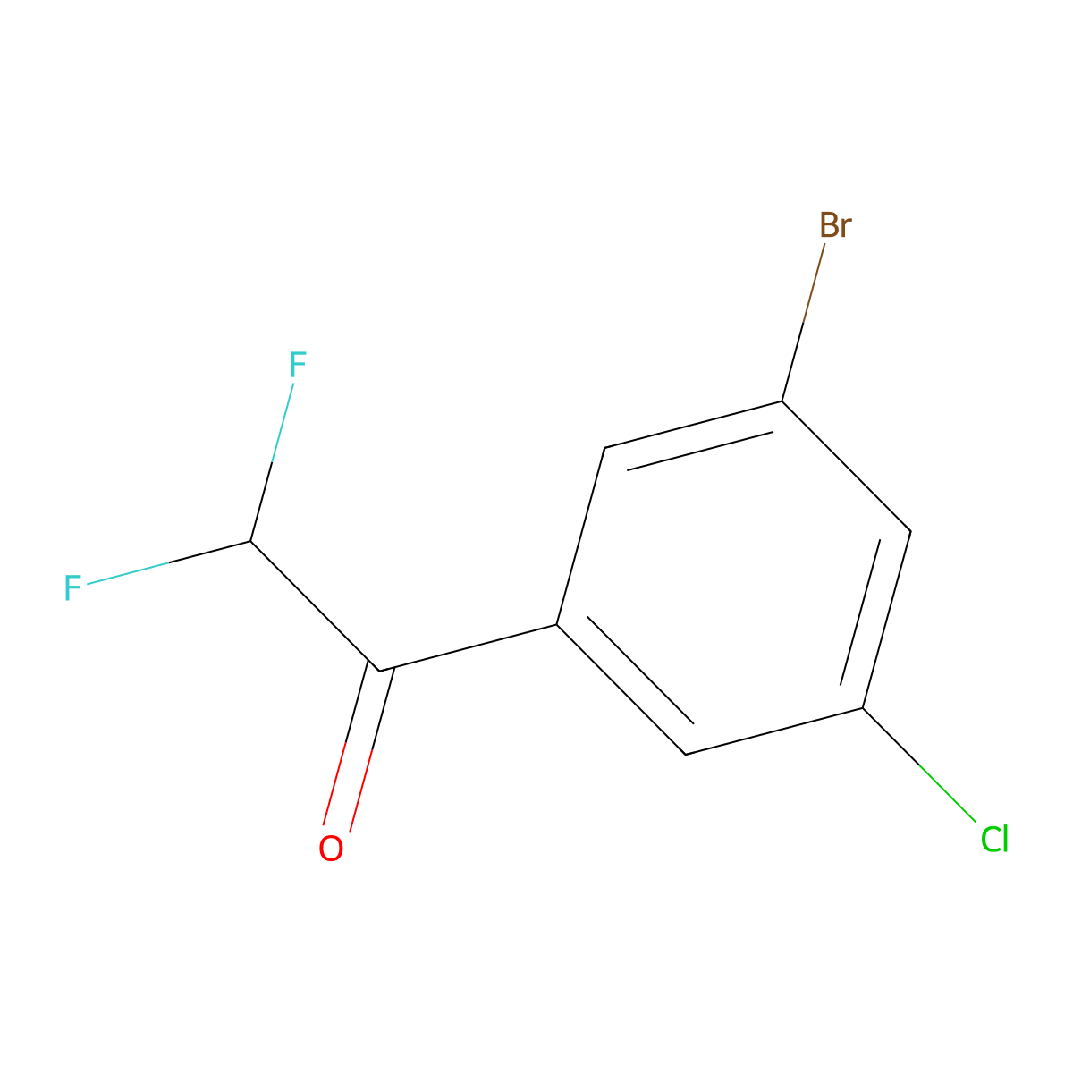 1-(3-Bromo-5-chlorophenyl)-2,2-difluoroethan-1-one molecular structure, CAS 2228861-60-5