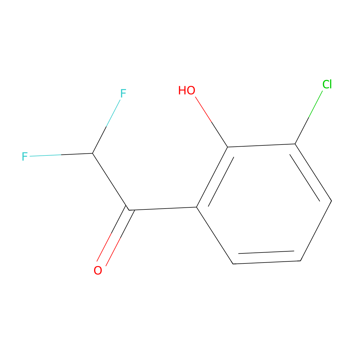 1-(3-Chloro-2-hydroxyphenyl)-2,2-difluoroethanone molecular structure, CAS 2228862-38-0