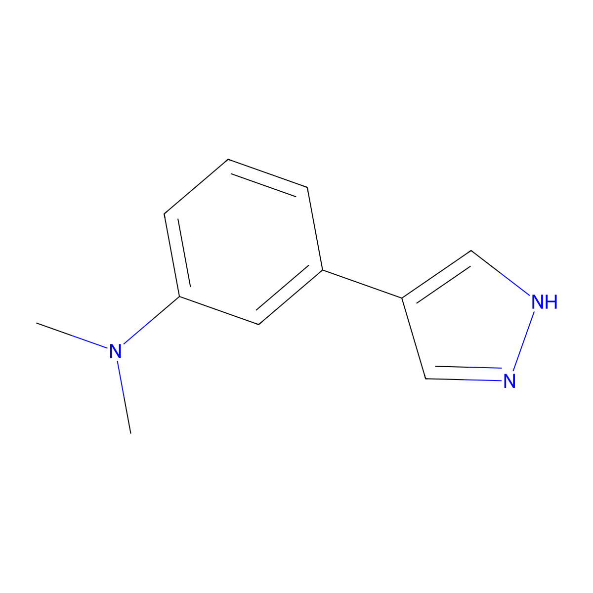 N,N-dimethyl-3-(1H-pyrazol-4-yl)aniline molecular structure, CAS 2228862-99-3