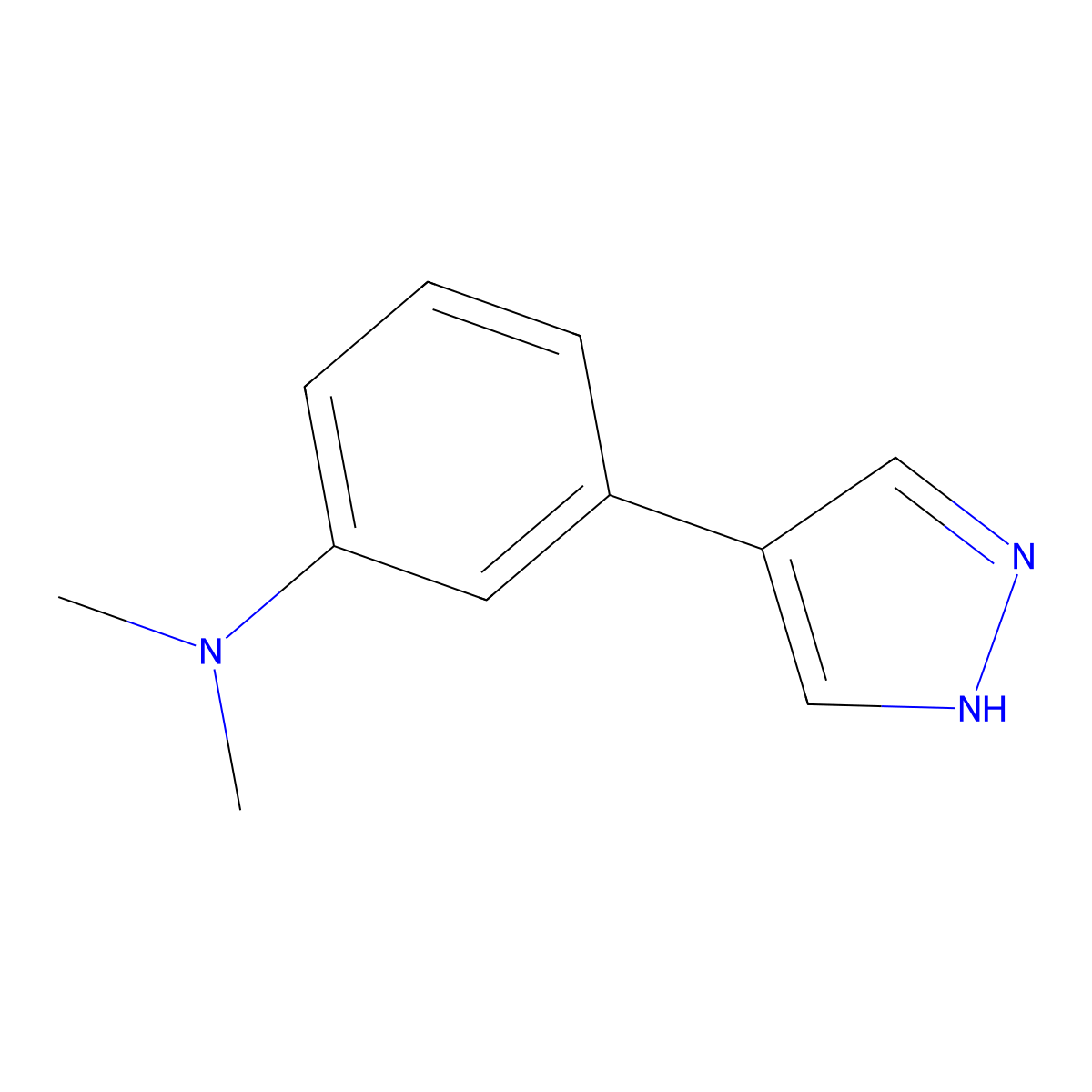 N,N-dimethyl-3-(1H-pyrazol-4-yl)aniline molecular structure, CAS 2228862-99-3