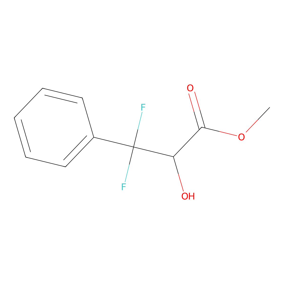 Methyl 3,3-difluoro-2-hydroxy-3-phenylpropanoate molecular structure, CAS 2228863-14-5