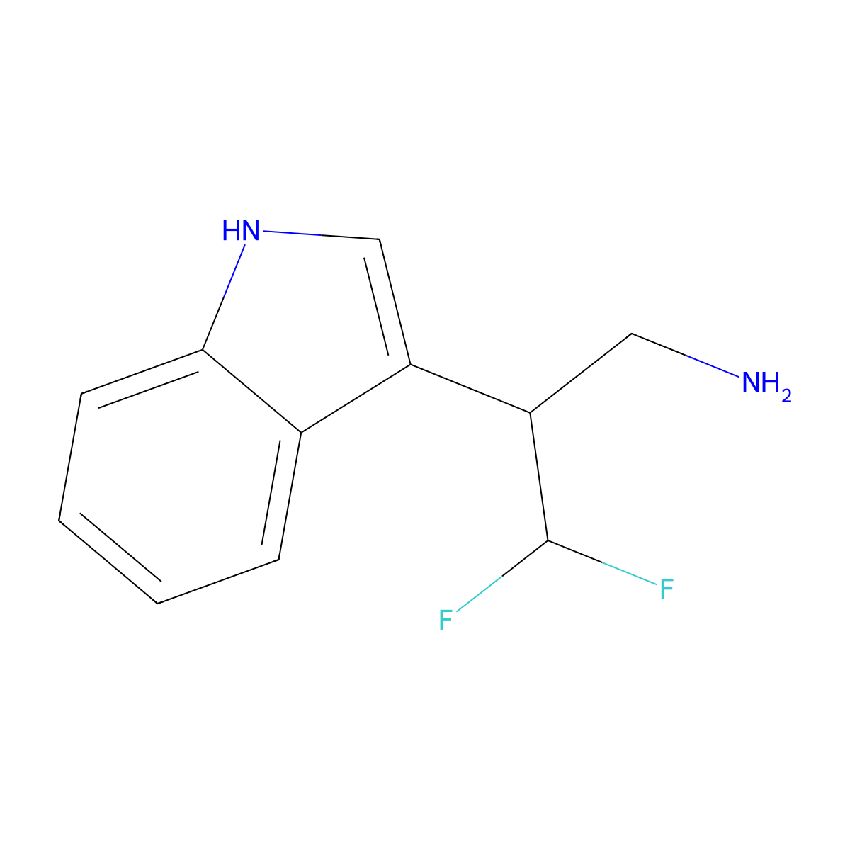 3,3-Difluoro-2-(1H-indol-3-yl)propan-1-amine molecular structure, CAS 2228863-73-6