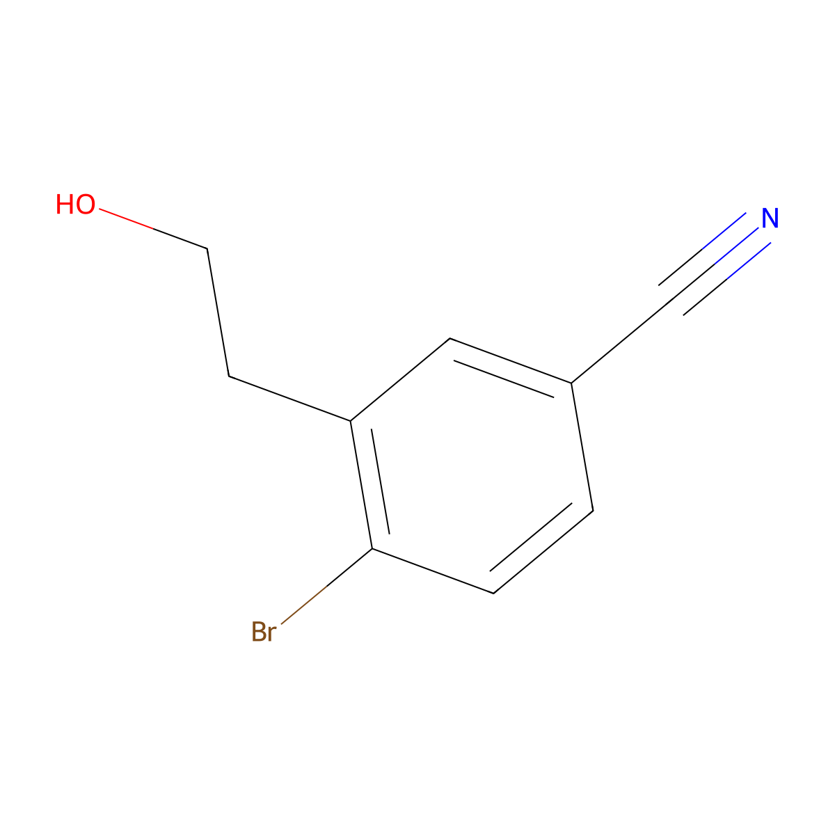 4-Bromo-3-(2-hydroxyethyl)benzonitrile molecular structure, CAS 2228864-31-9