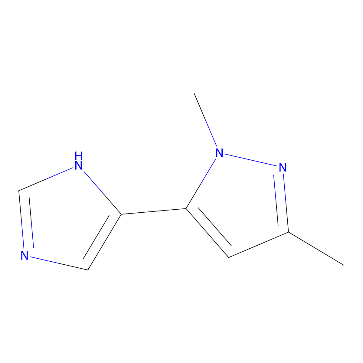 5-(1H-imidazol-4-yl)-1,3-dimethyl-1H-pyrazole molecular structure, CAS 2228868-91-3