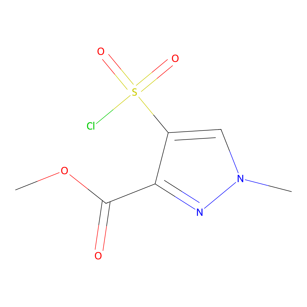 Methyl 4-chlorosulfonyl-1-methyl-pyrazole-3-carboxylate molecular structure, CAS 2228869-05-2