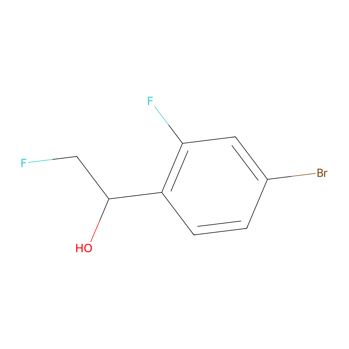 1-(4-Bromo-2-fluorophenyl)-2-fluoroethan-1-ol molecular structure, CAS 2228869-41-6