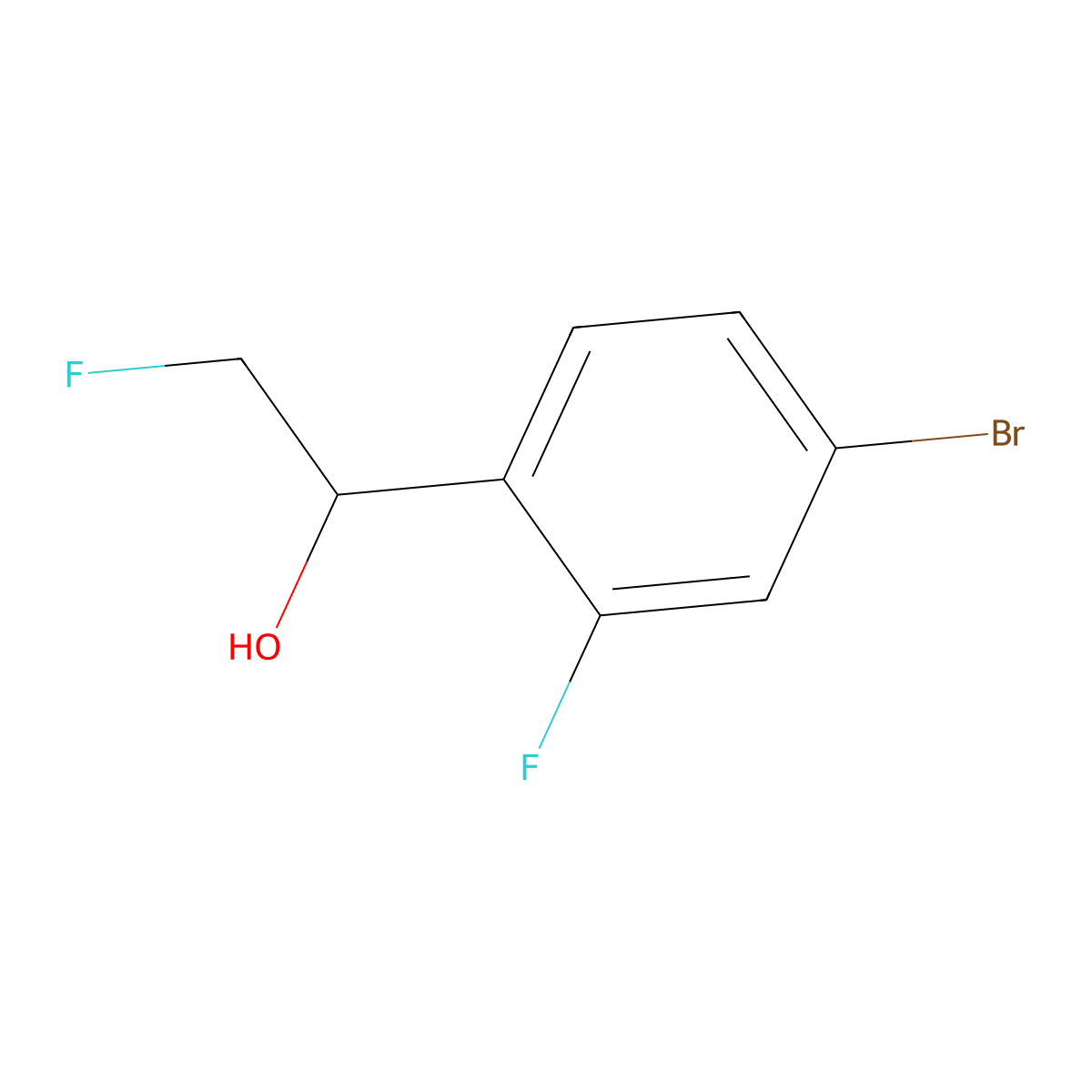 1-(4-Bromo-2-fluorophenyl)-2-fluoroethan-1-ol molecular structure, CAS 2228869-41-6