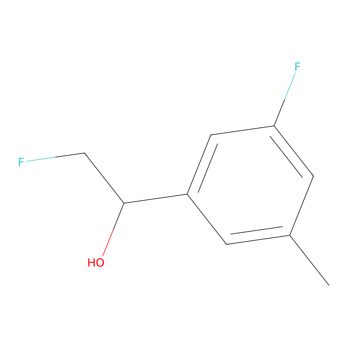 2-Fluoro-1-(3-fluoro-5-methylphenyl)ethan-1-ol molecular structure, CAS 2228870-41-3