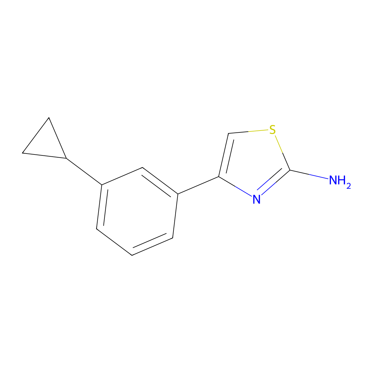 4-(3-Cyclopropylphenyl)-1,3-thiazol-2-amine molecular structure, CAS 2228871-23-4