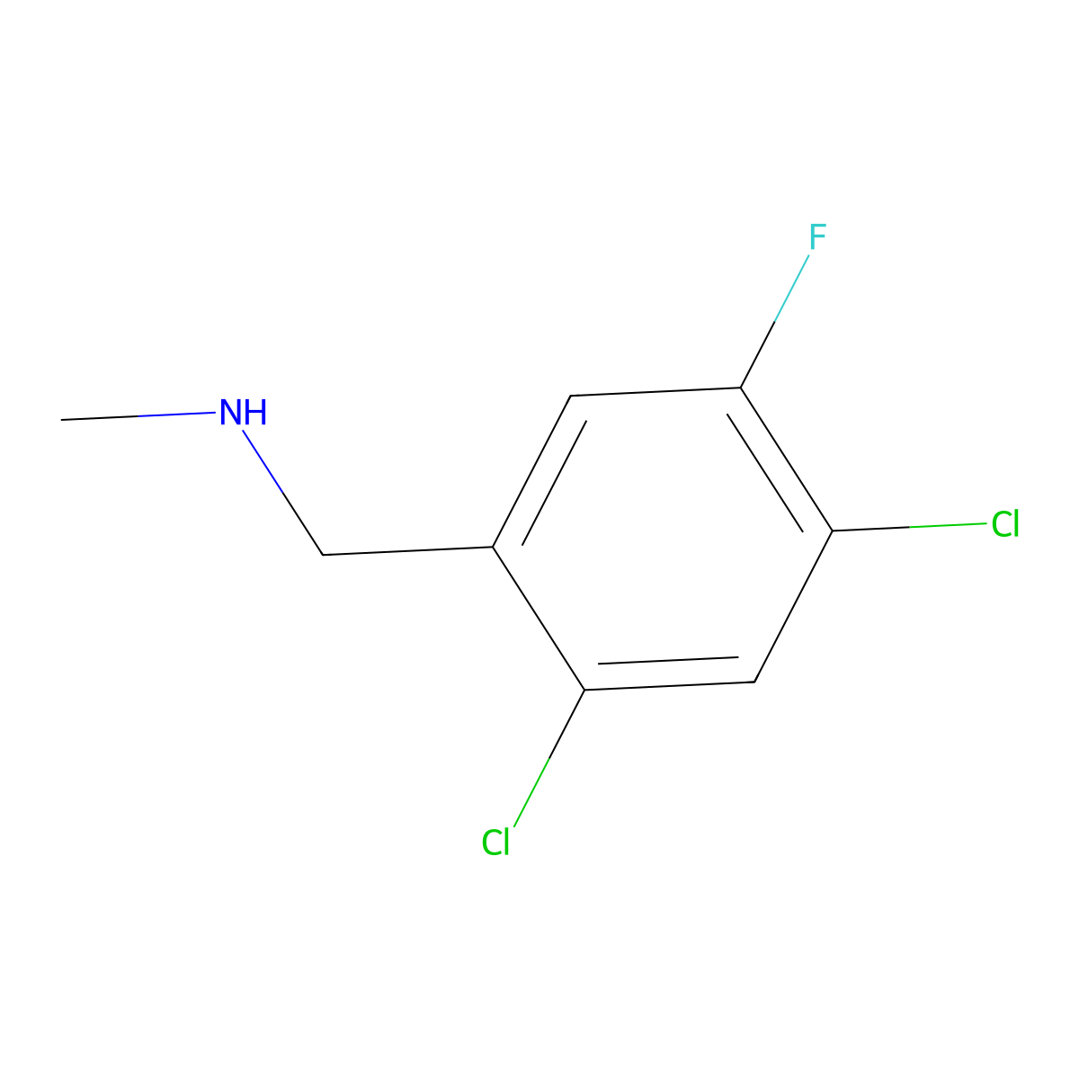 [(2,4-Dichloro-5-fluorophenyl)methyl](methyl)amine molecular structure, CAS 2228871-75-6