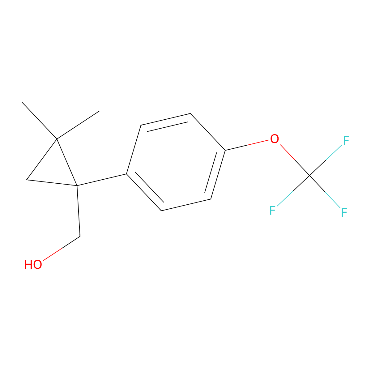 {2,2-Dimethyl-1-[4-(trifluoromethoxy)phenyl]cyclopropyl}methanol molecular structure, CAS 2228876-15-9
