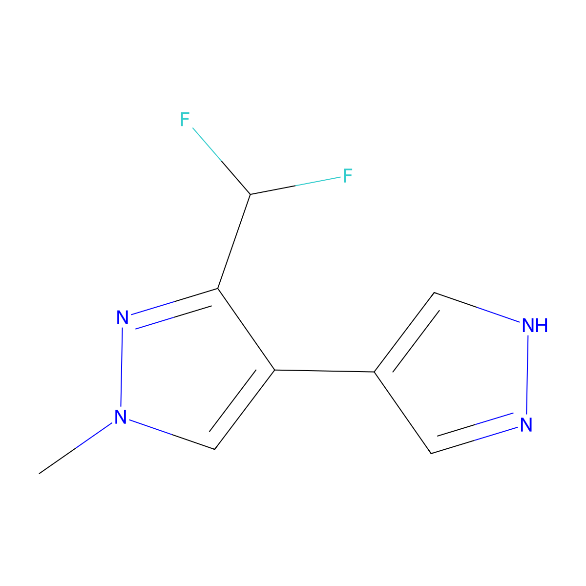3-(difluoromethyl)-1-methyl-4-(1H-pyrazol-4-yl)-1H-pyrazole molecular structure, CAS 2228881-91-0