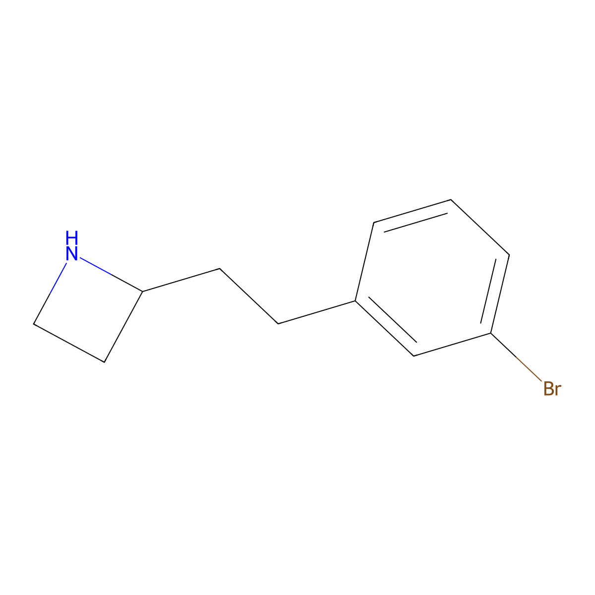 2-[2-(3-Bromophenyl)ethyl]azetidine molecular structure, CAS 2228882-12-8