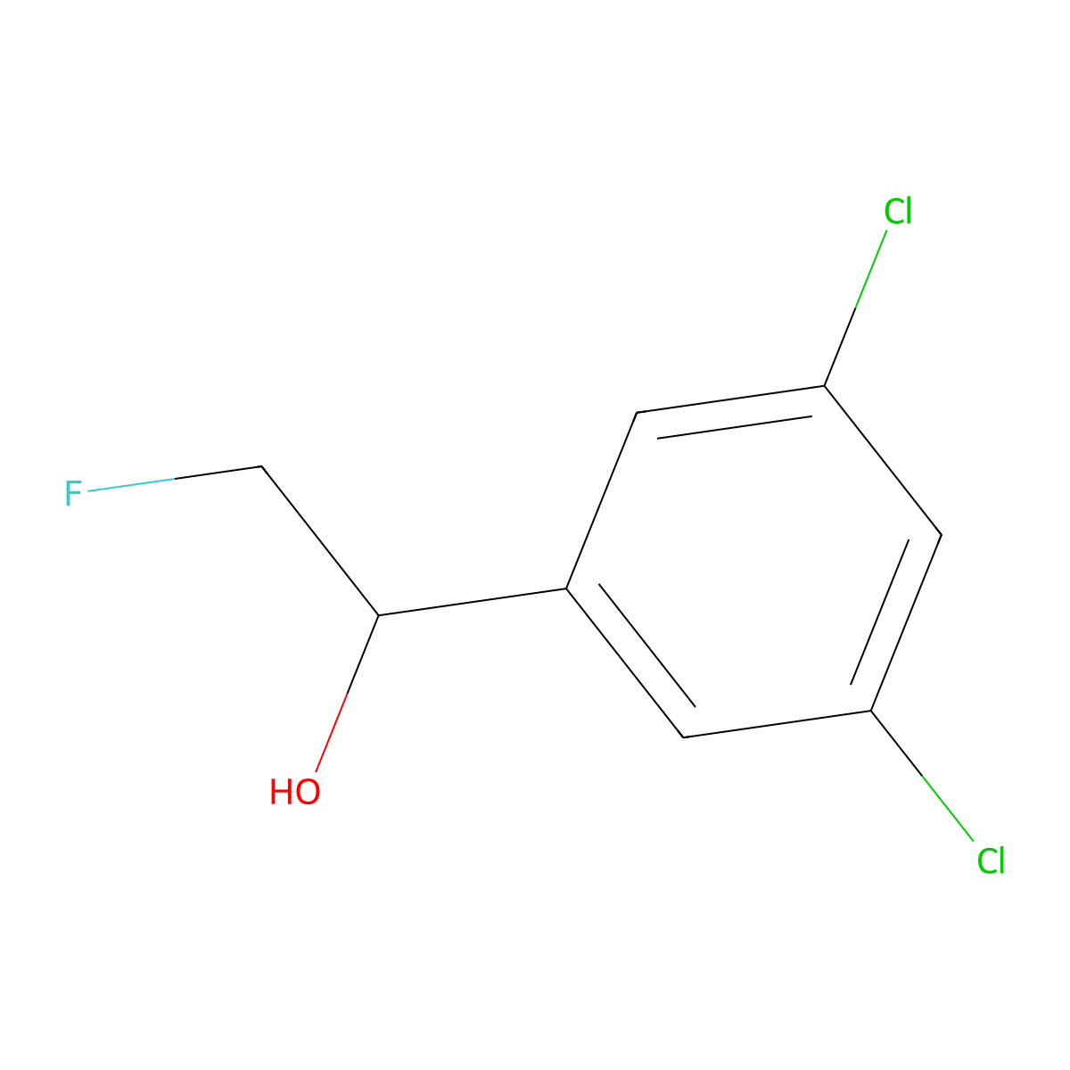 1-(3,5-Dichlorophenyl)-2-fluoroethan-1-ol molecular structure, CAS 2228882-21-9