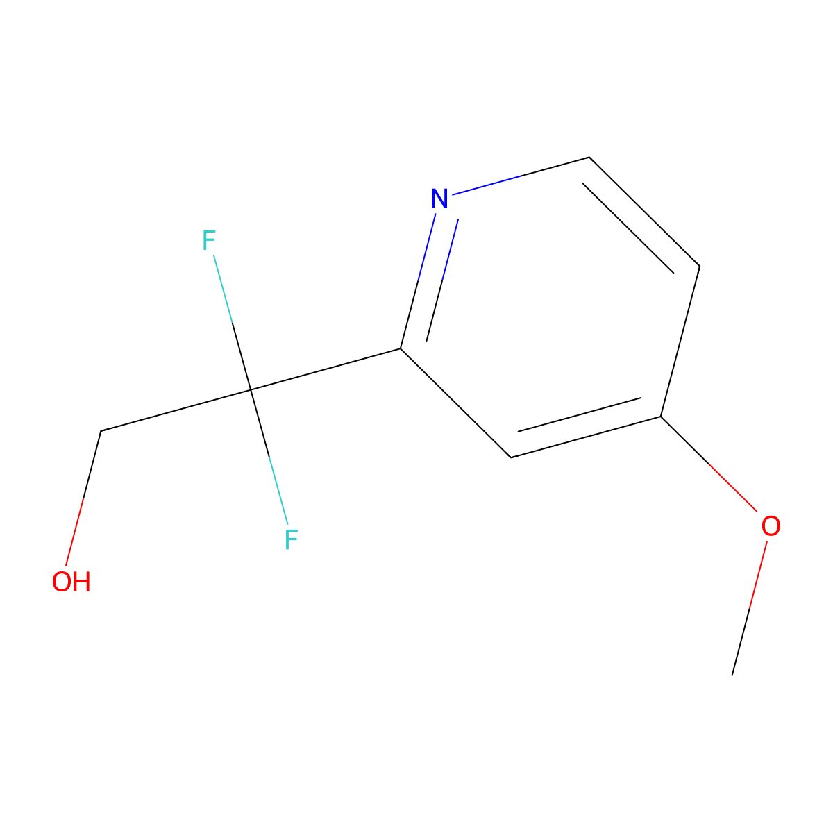 2,2-Difluoro-2-(4-methoxypyridin-2-yl)ethan-1-ol molecular structure, CAS 2228883-14-3