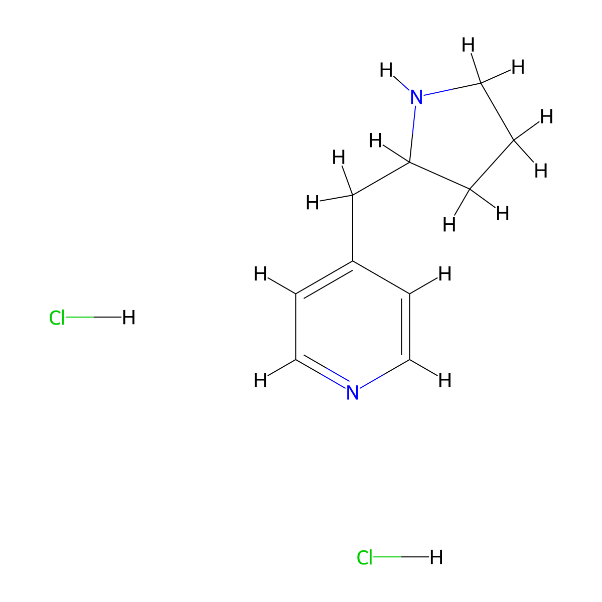 4-((Pyrrolidin-2-yl)methyl)pyridine dihydrochloride molecular structure, CAS 2228887-60-1