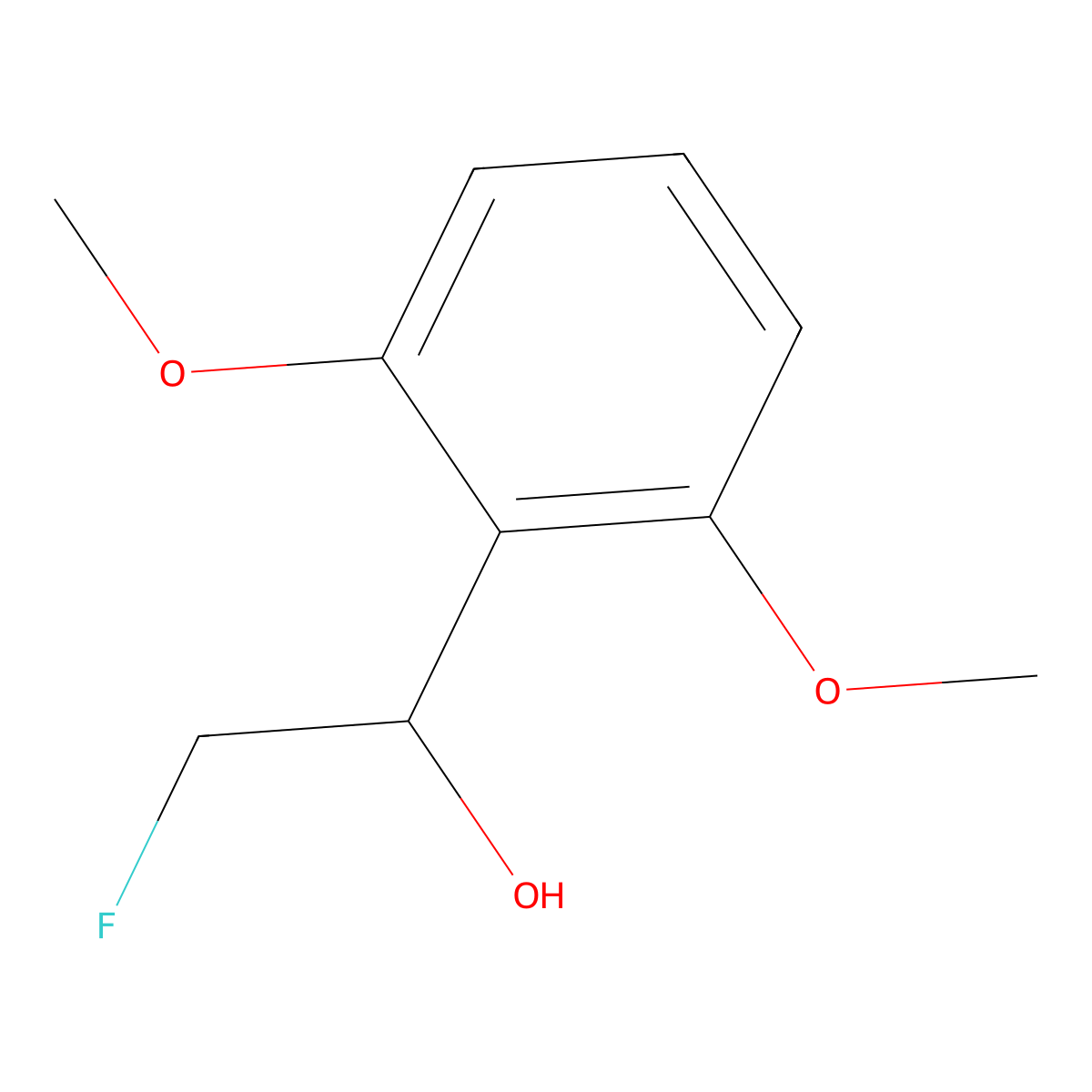 1-(2,6-Dimethoxyphenyl)-2-fluoroethan-1-ol molecular structure, CAS 2228888-32-0