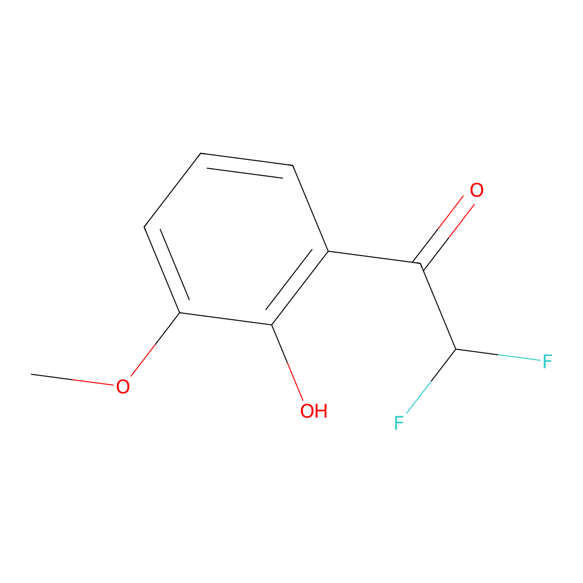 2,2-Difluoro-1-(2-hydroxy-3-methoxyphenyl)ethan-1-one molecular structure, CAS 2228889-79-8