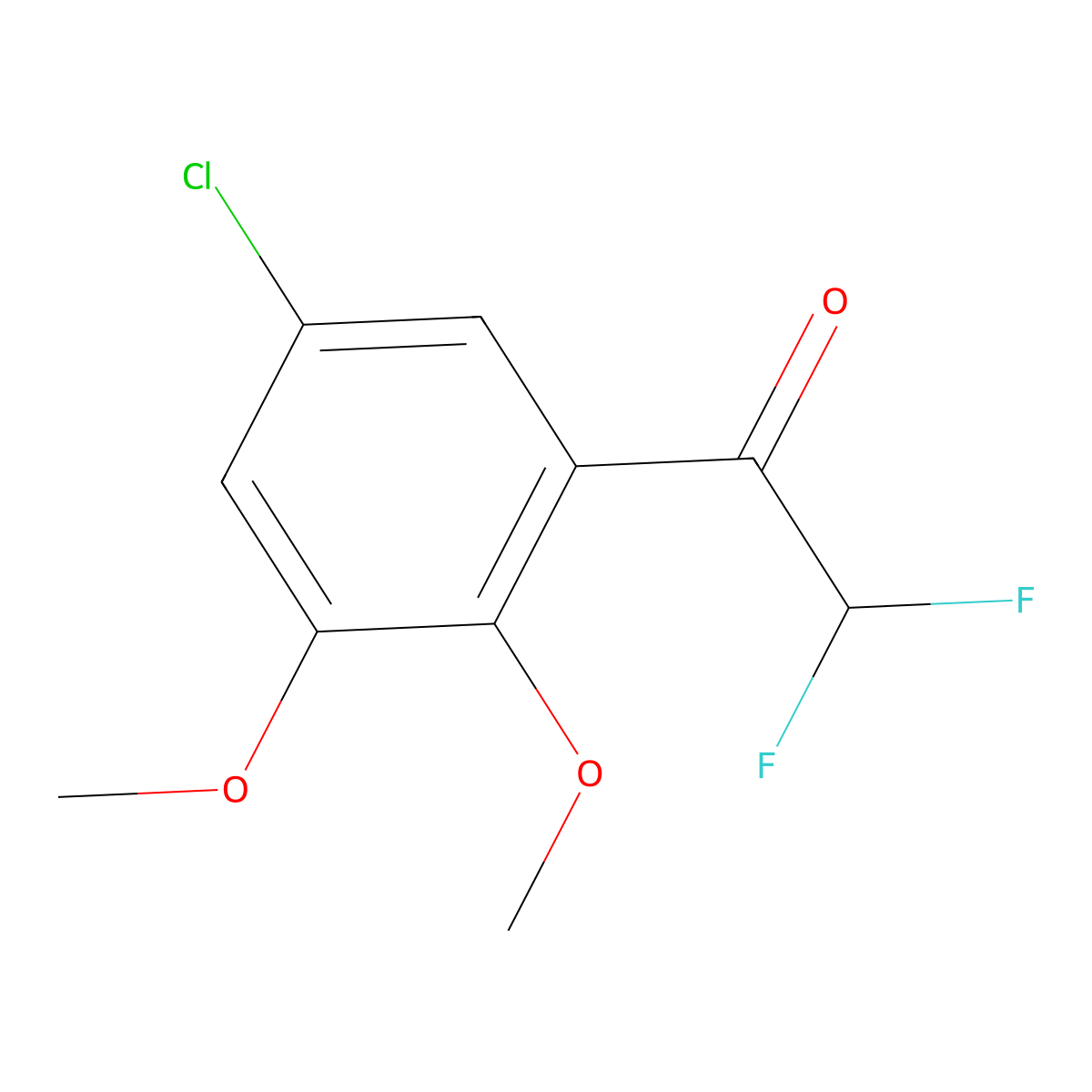 1-(5-Chloro-2,3-dimethoxyphenyl)-2,2-difluoroethan-1-one molecular structure, CAS 2228891-41-4