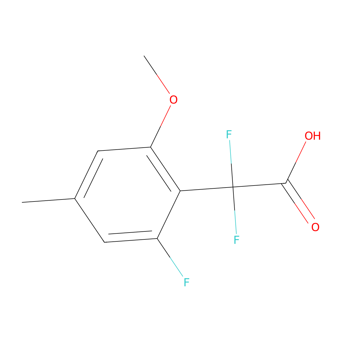 2,2-Difluoro-2-(2-fluoro-6-methoxy-4-methylphenyl)acetic acid molecular structure, CAS 2228891-76-5
