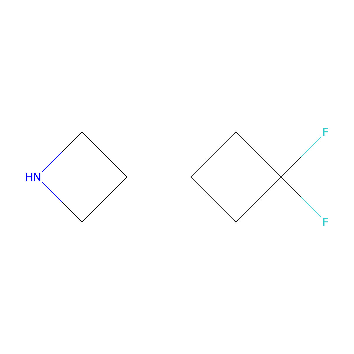 3-(3,3-Difluorocyclobutyl)azetidine molecular structure, CAS 2228894-50-4