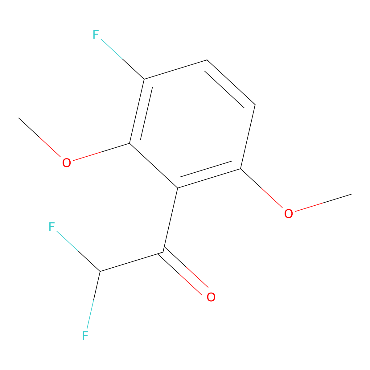 2,2-Difluoro-1-(3-fluoro-2,6-dimethoxyphenyl)ethan-1-one molecular structure, CAS 2228896-80-6