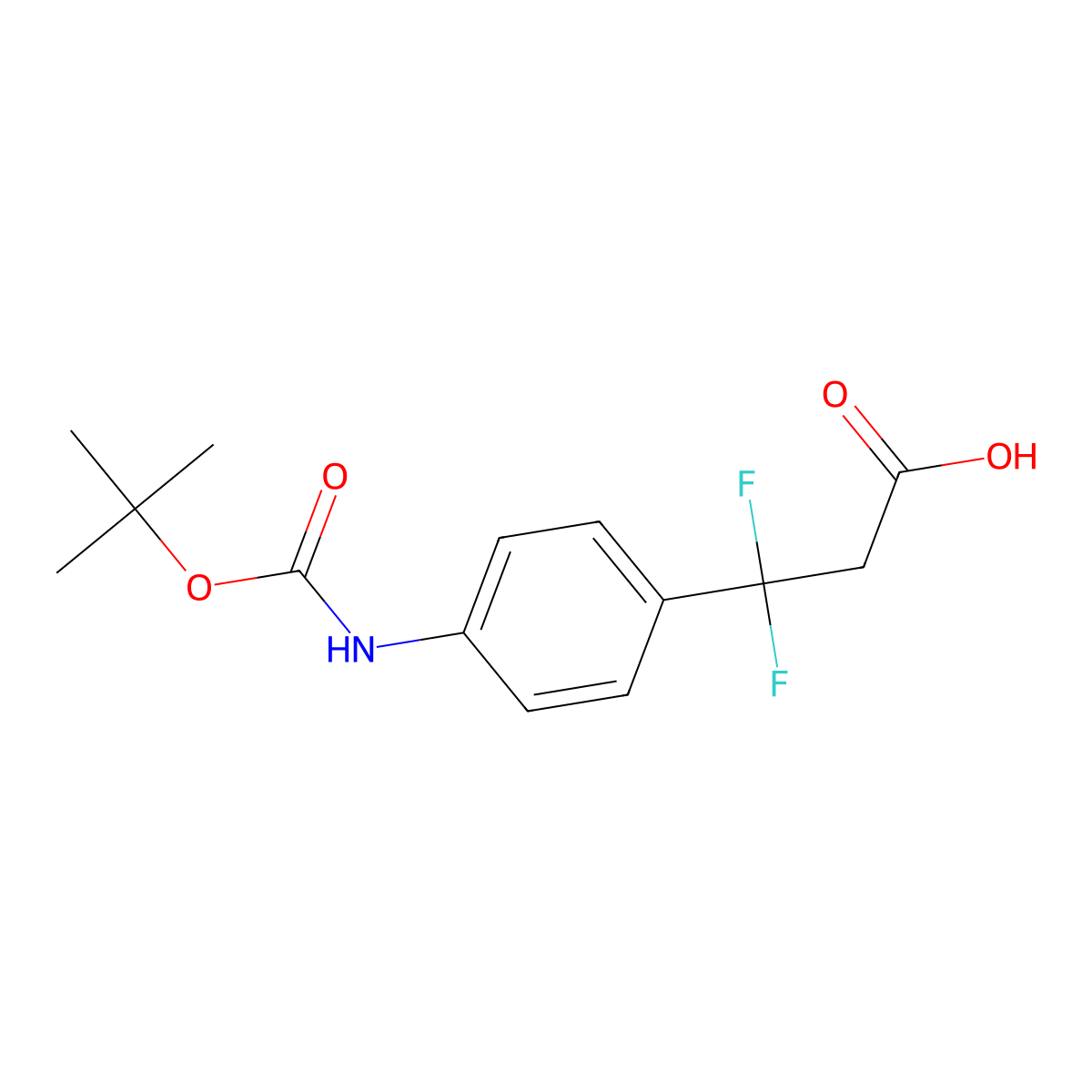 3-(4-{[(Tert-butoxy)carbonyl]amino}phenyl)-3,3-difluoropropanoic acid molecular structure, CAS 2228896-91-9