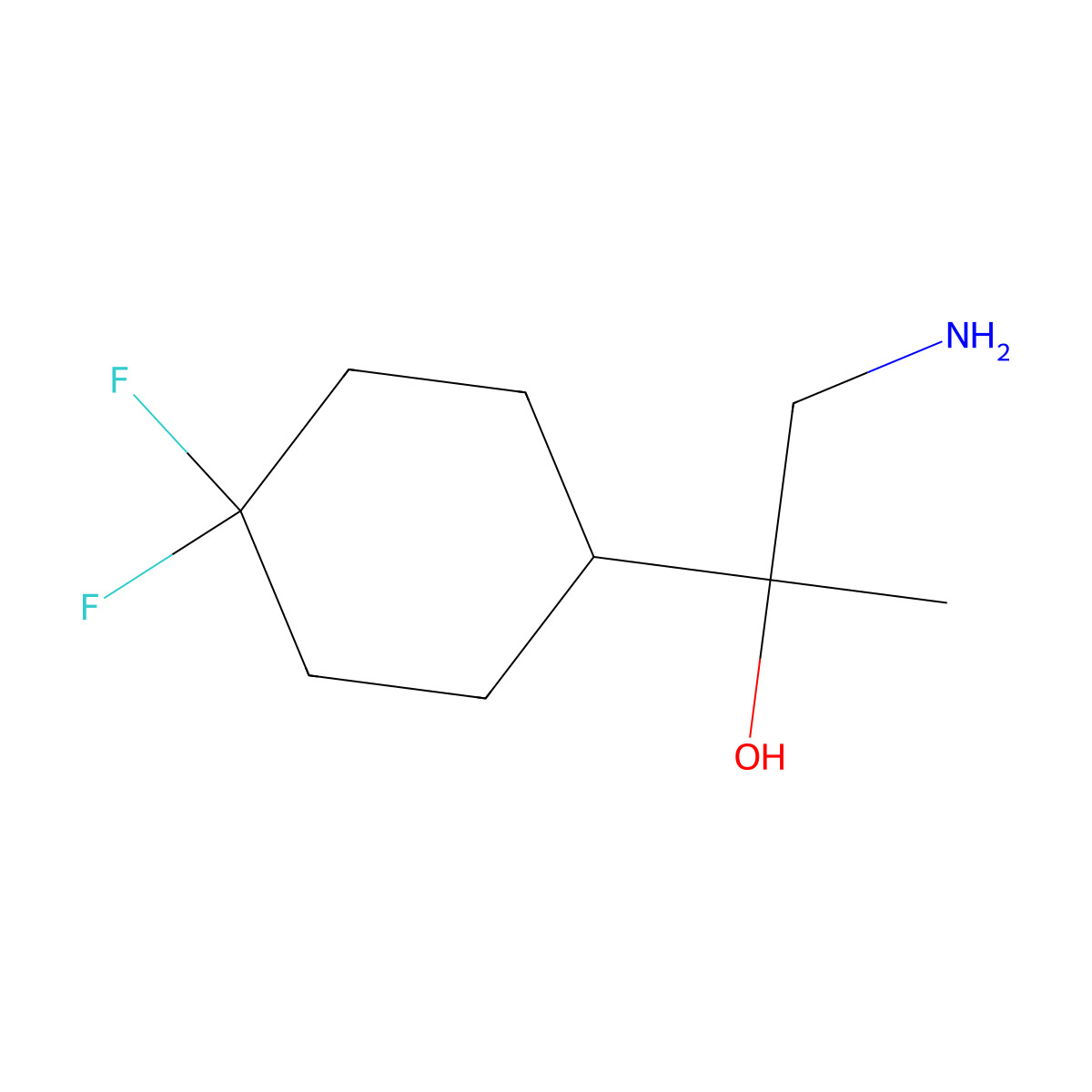 1-Amino-2-(4,4-difluorocyclohexyl)propan-2-ol molecular structure, CAS 2228899-51-0