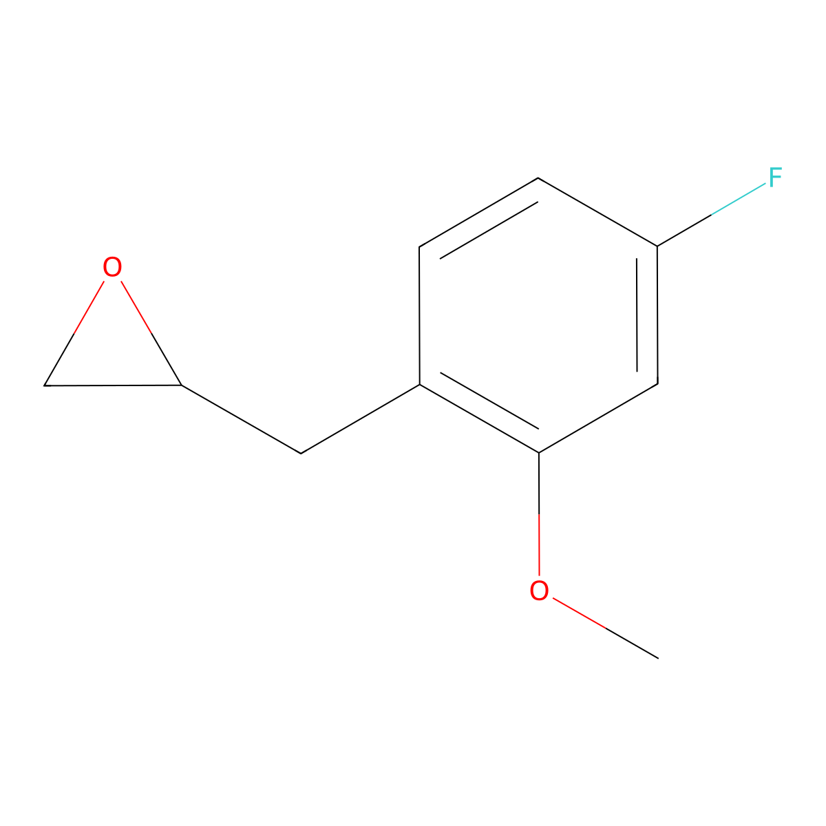 2-[(4-Fluoro-2-methoxyphenyl)methyl]oxirane molecular structure, CAS 2228900-33-0