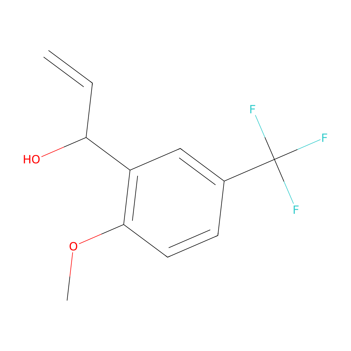 1-[2-Methoxy-5-(trifluoromethyl)phenyl]prop-2-en-1-ol molecular structure, CAS 2228900-56-7