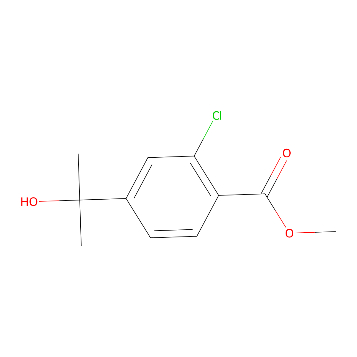 Methyl 2-chloro-4-(2-hydroxypropan-2-yl)benzoate molecular structure, CAS 2228901-72-0