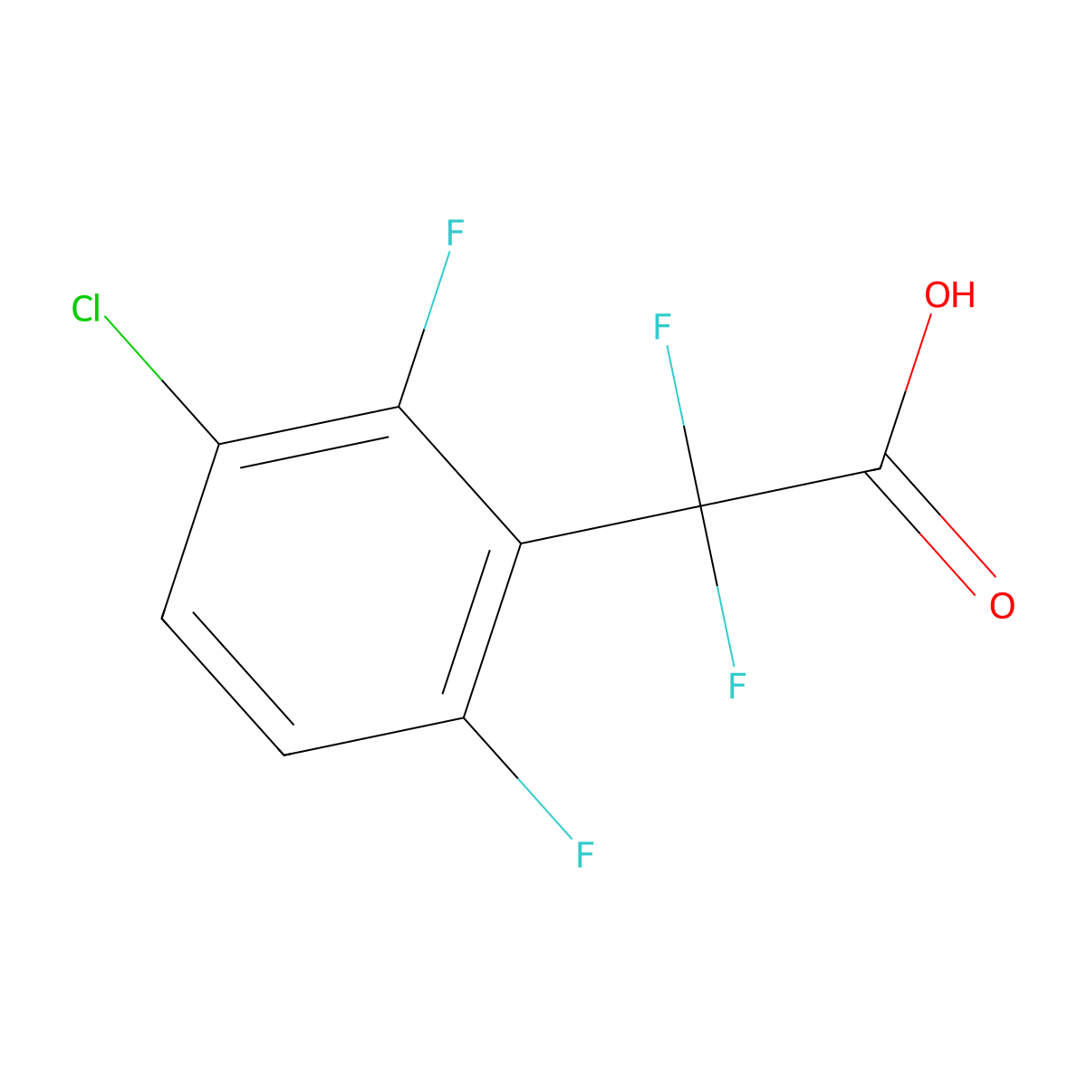 2-(3-Chloro-2,6-difluorophenyl)-2,2-difluoroacetic acid molecular structure, CAS 2228902-08-5