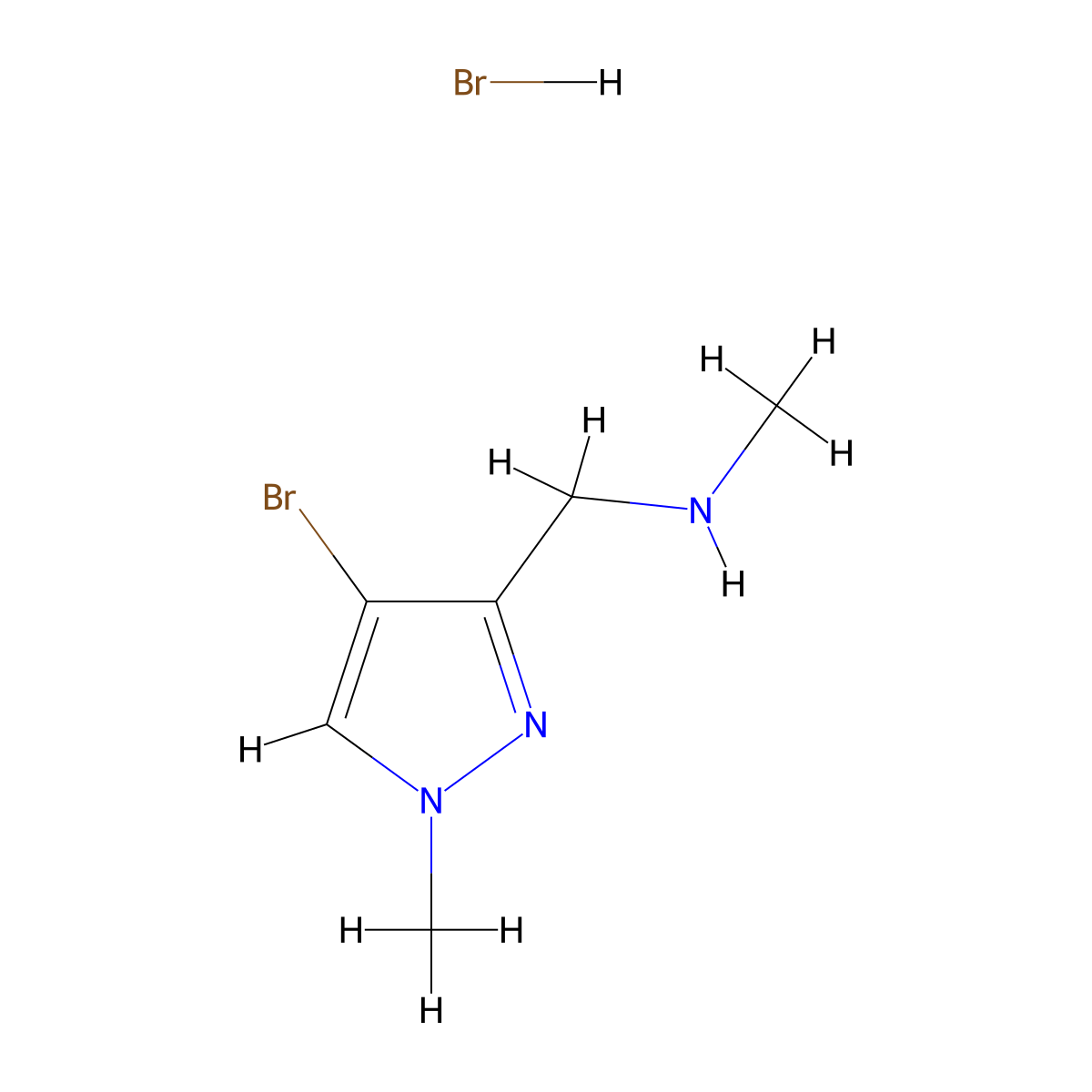 [(4-bromo-1-methyl-1H-pyrazol-3-yl)methyl](methyl)amine hydrobromide molecular structure, CAS 2228903-69-1