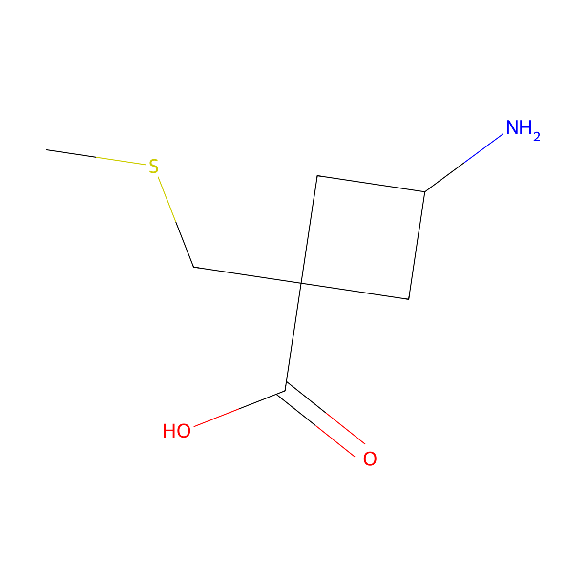 3-Amino-1-[(methylsulfanyl)methyl]cyclobutane-1-carboxylic acid molecular structure, CAS 2228907-66-0
